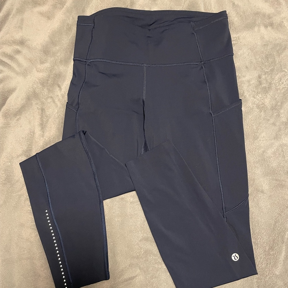 Navy Fast & Free Lululemon Leggings